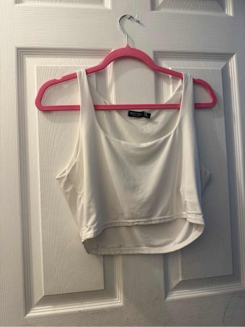 Nasty Gal White Cropped Scoop Tank
